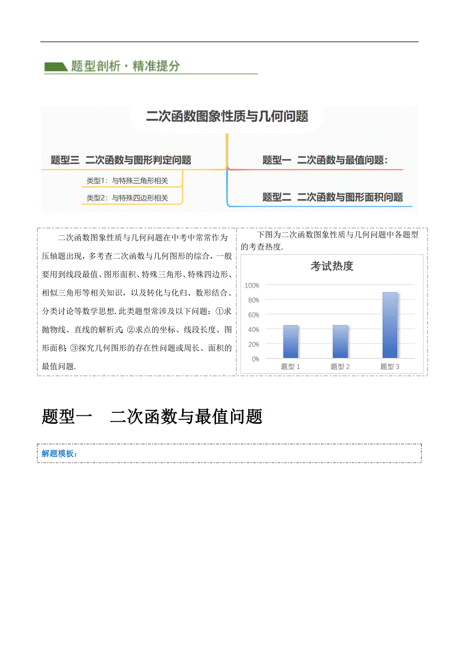 【二轮复习】2024年中考数学二轮复习讲练测（全国通用）压轴题01 二次函数图象性质与几何问题（3题型+2类型+解题模板+技巧精讲）（解析版）_第2页