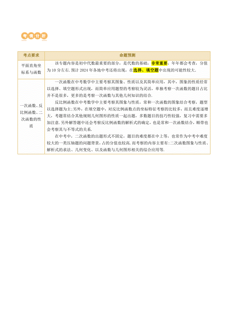 【二轮复习】2024年中考数学二轮复习讲练测（全国通用）专题02 函数及其性质（讲练）（原卷版）_第2页