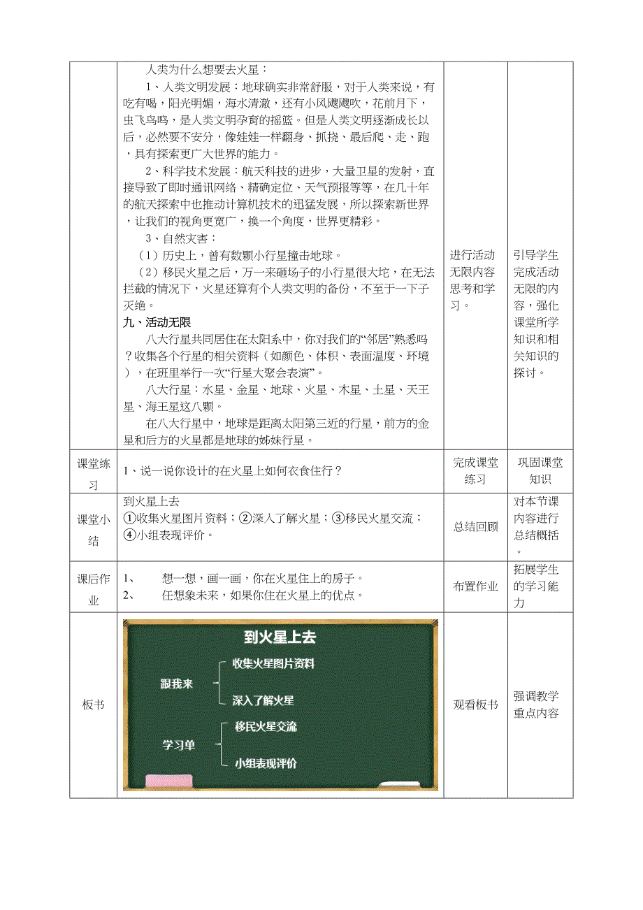 沪科黔科版综合实践活动六年级下册第6单元第3课《到火星上去》教案_第4页