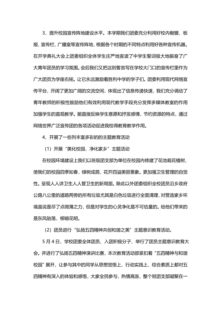 中学团委个人工作总结范文（15篇）_第3页