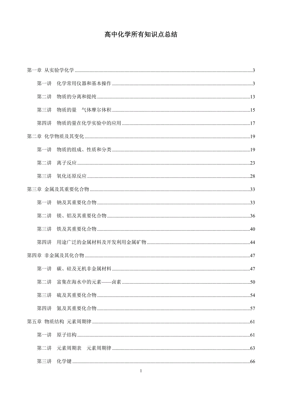 高中化学重要知识r_第1页