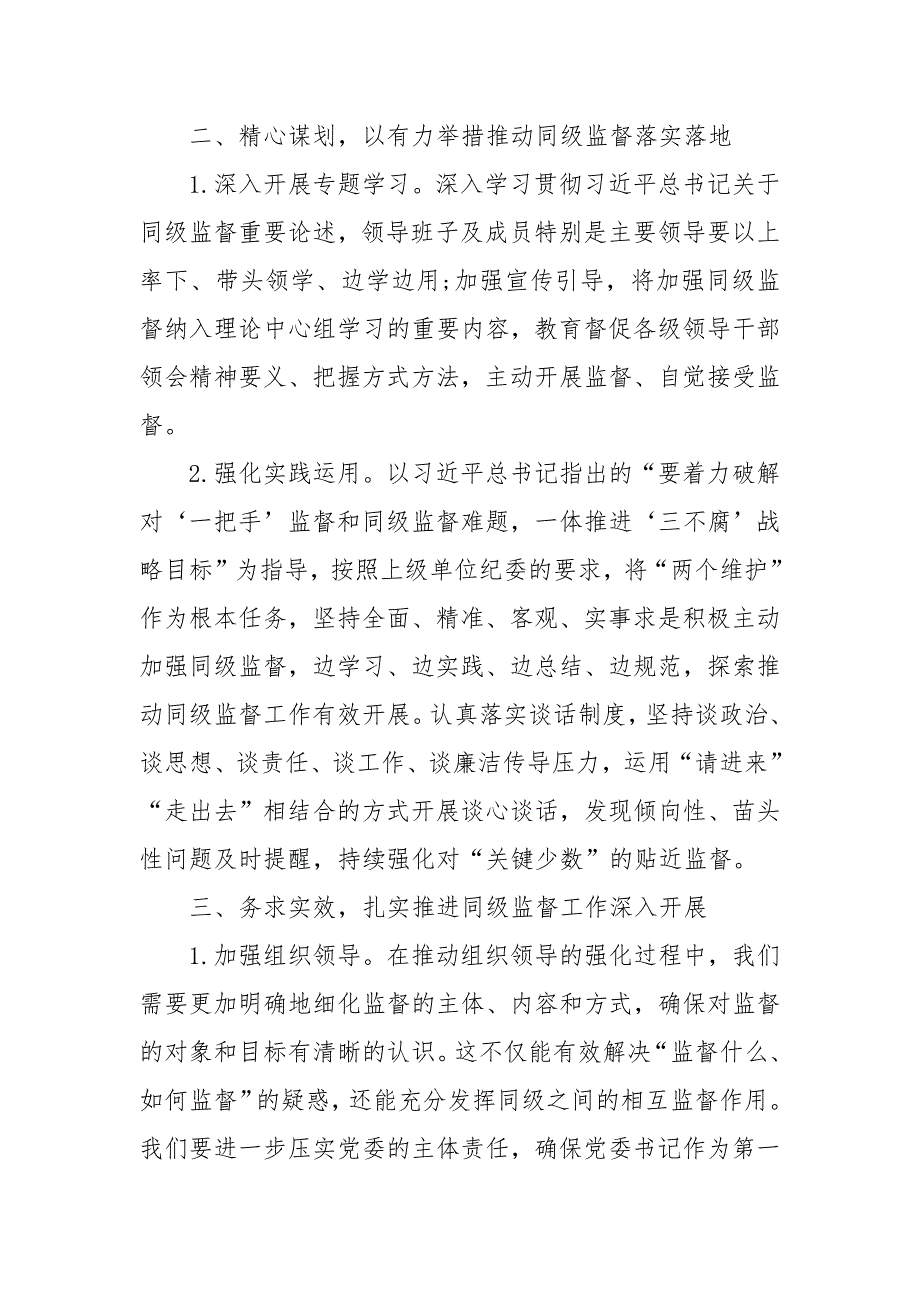 2024年同级监督工作实施方案_第2页