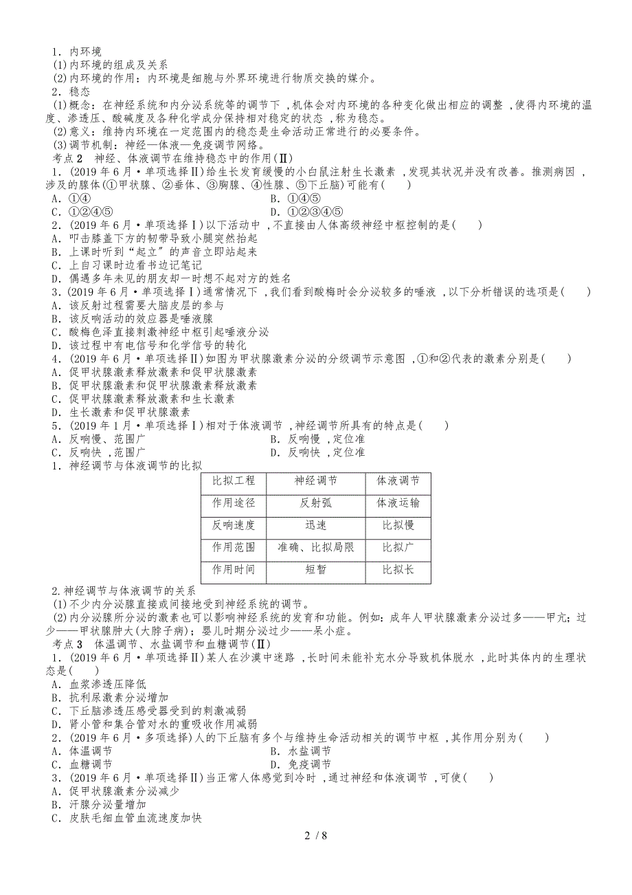 专题15　人体的内环境与稳态_第2页