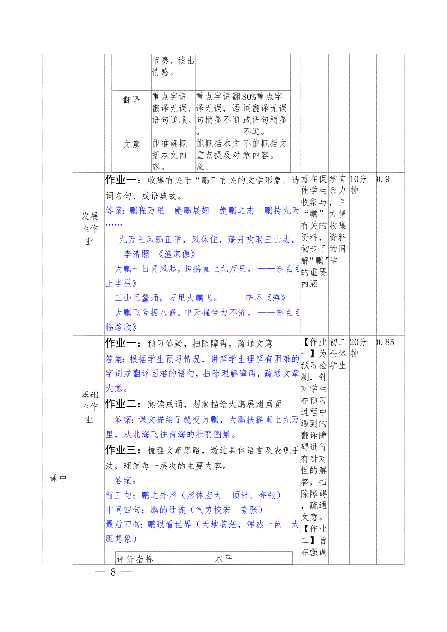 八年级下期语文六单元作业设计_第4页