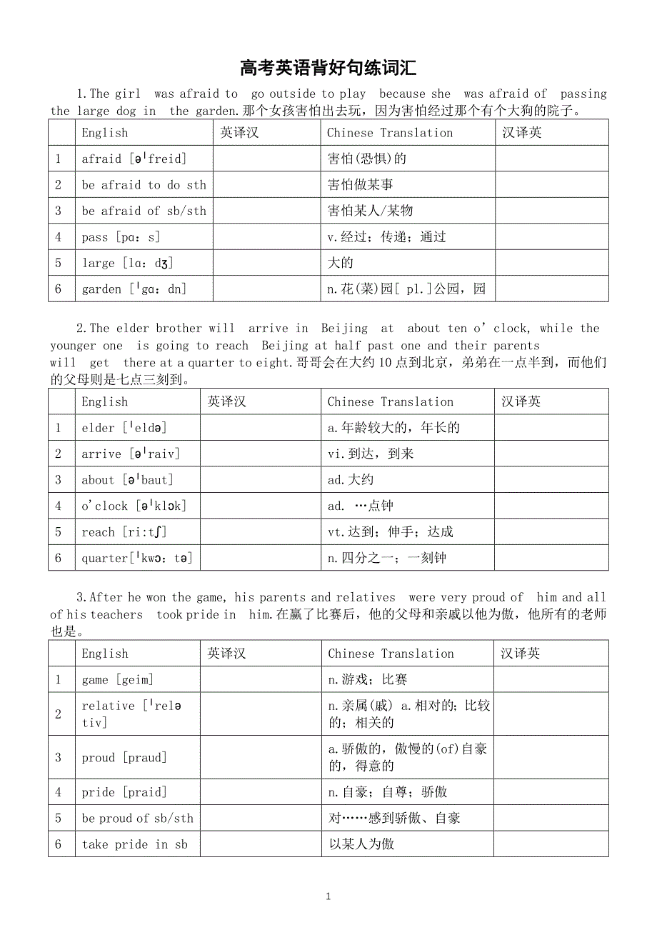 高中英语2024届高考复习背好句练词汇系列0509（共12句）_第1页