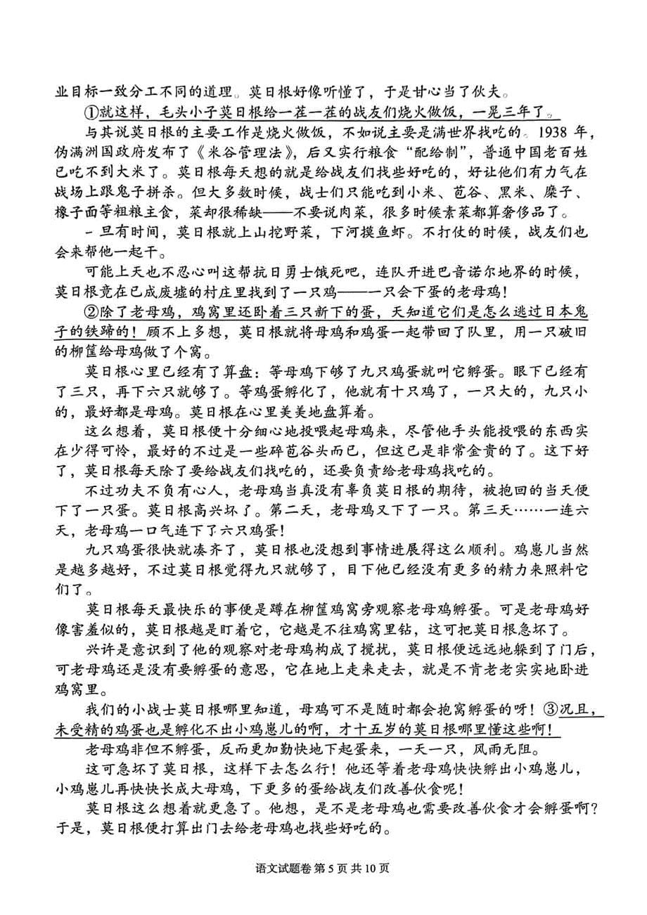 湖南省A佳教育2024届高三下学期5月模拟考试语文试卷_第5页