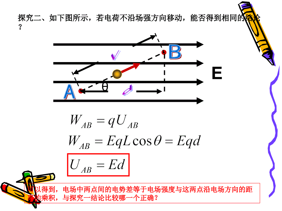 【物理】电势差与电场强度的关系 课件-2023-2024学年高二上学期人教版（2019）必修第三册_第4页