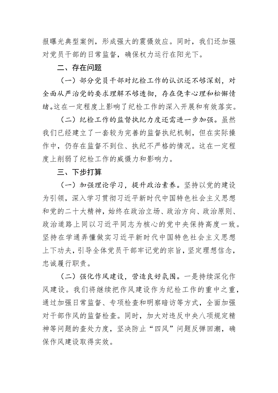 2024纪检工作座谈交流发言材料_第3页