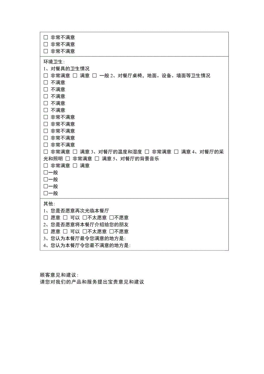 饭店顾客满意度调查表_第2页