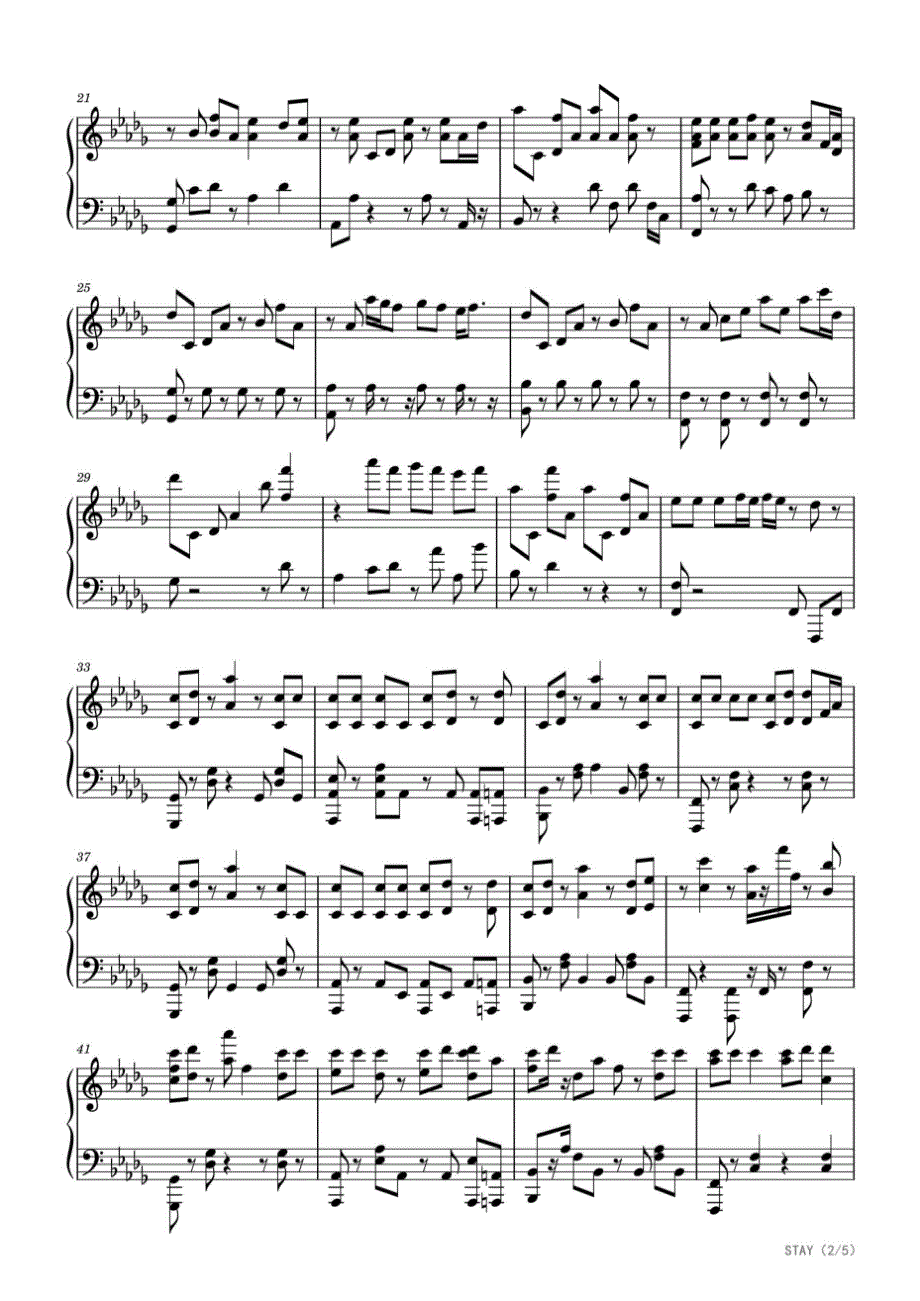 SATY(高难度完整版） 高清钢琴谱五线谱_第2页
