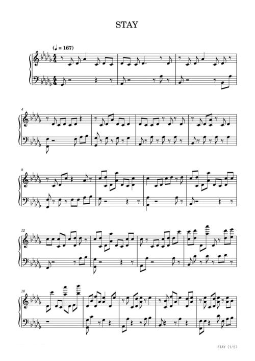 SATY(高难度完整版） 高清钢琴谱五线谱