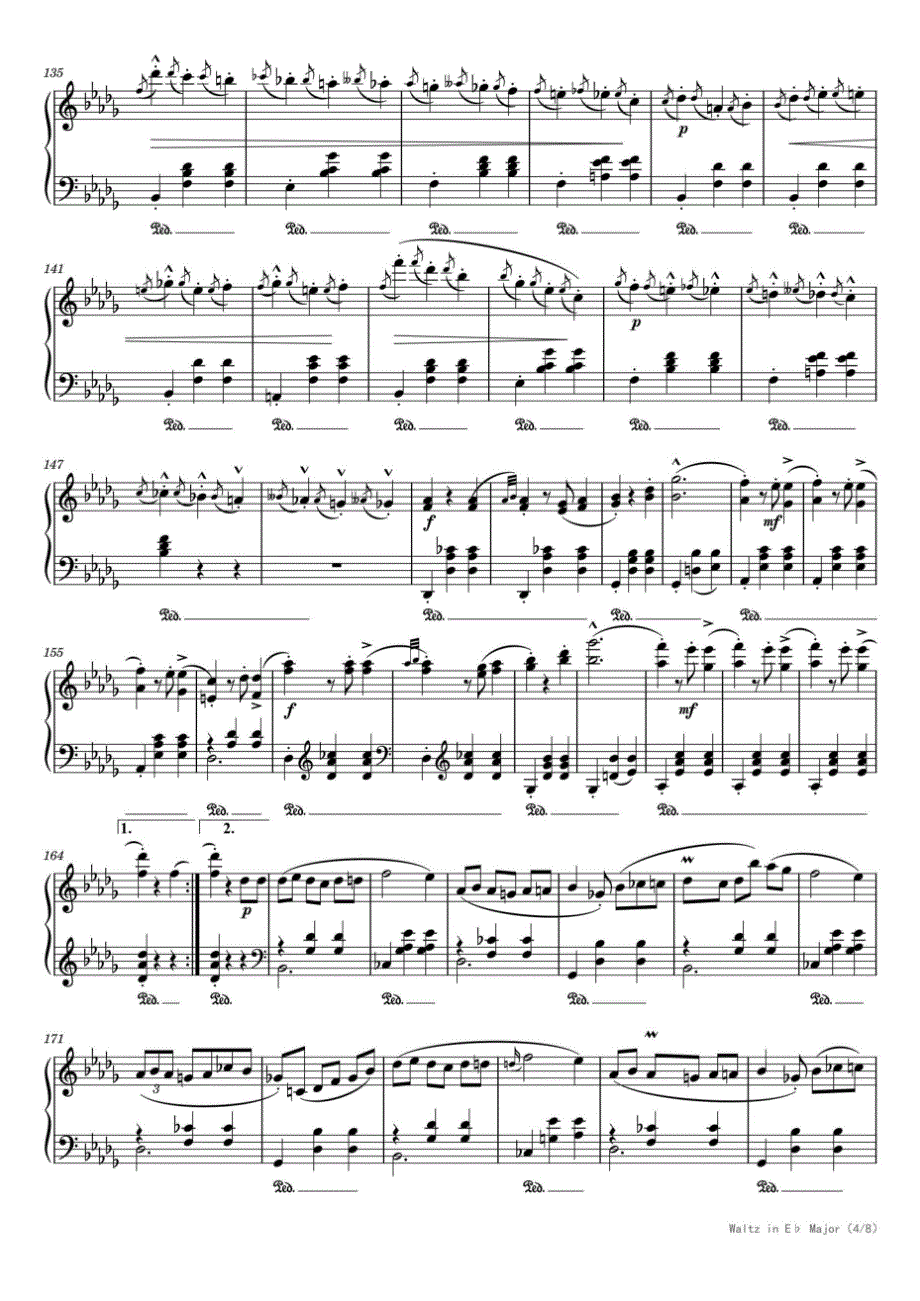 Waltz in E flat major Op.18 No.1 高清钢琴谱五线谱_第4页