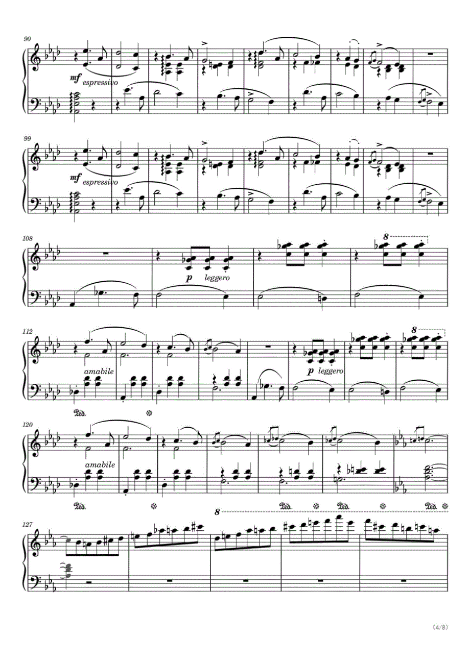 阿黛尔圆舞曲S.456 高清钢琴谱五线谱_第4页