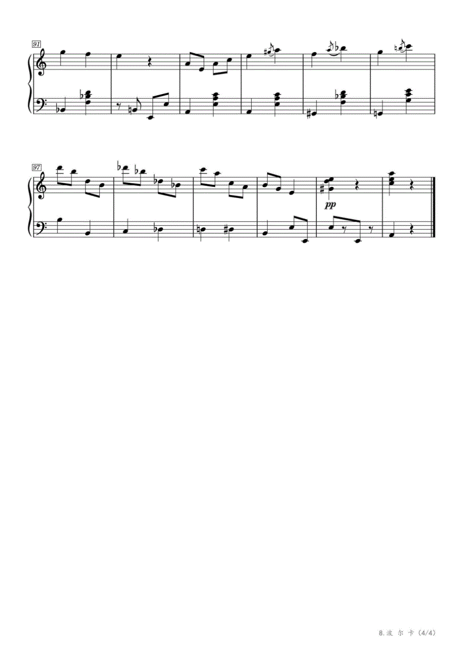 C项：8.波尔卡（中央音乐学院钢琴考级-2022版六级） 高清钢琴谱五线谱_第4页