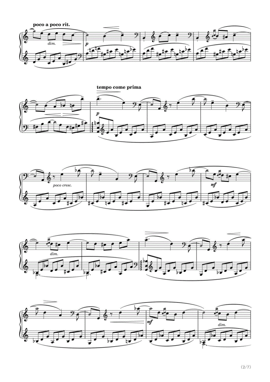 拉赫玛尼诺夫A小调音画练习曲《大海与海鸥》（Op.39 No.2） 高清钢琴谱五线谱_第2页