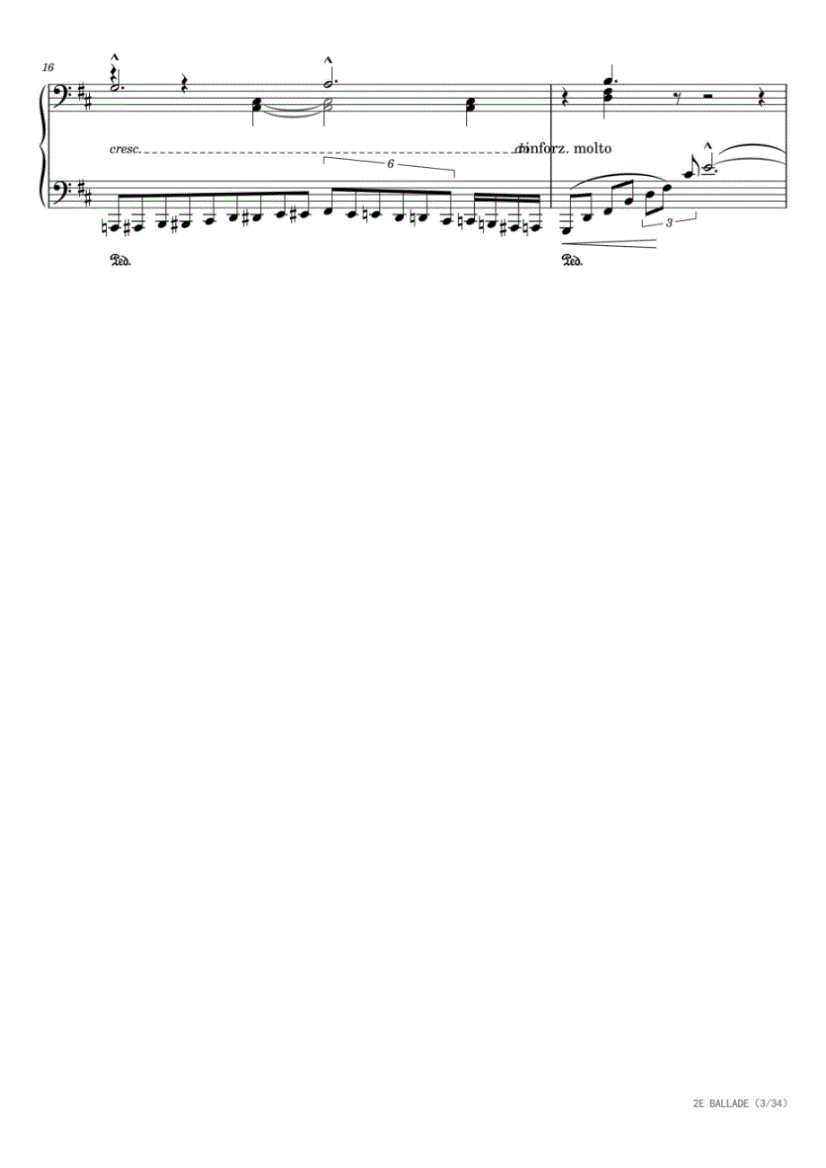 b小调第二叙事曲S.171 高清钢琴谱五线谱_第3页