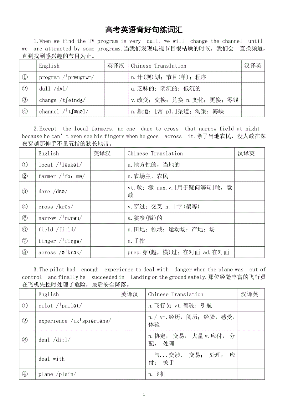 高中英语2024届高考复习背好句练词汇系列0524（共5句）_第1页