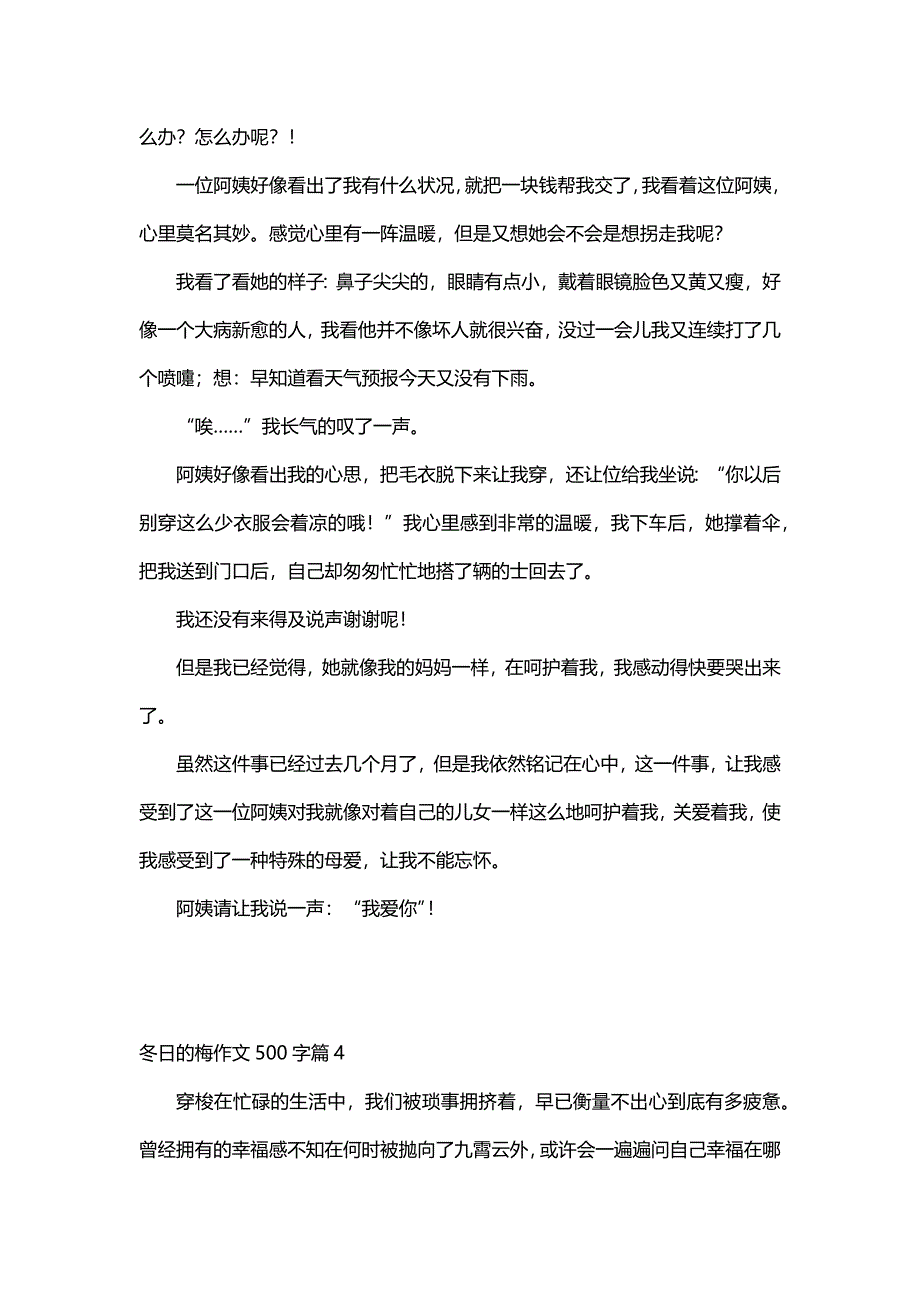 冬日的梅作文500字（30篇）_第4页