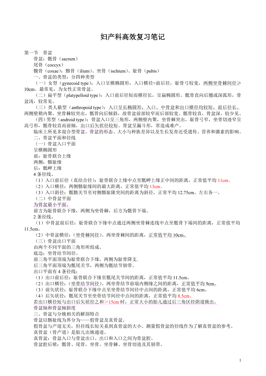《妇产科学》复习笔记_第1页