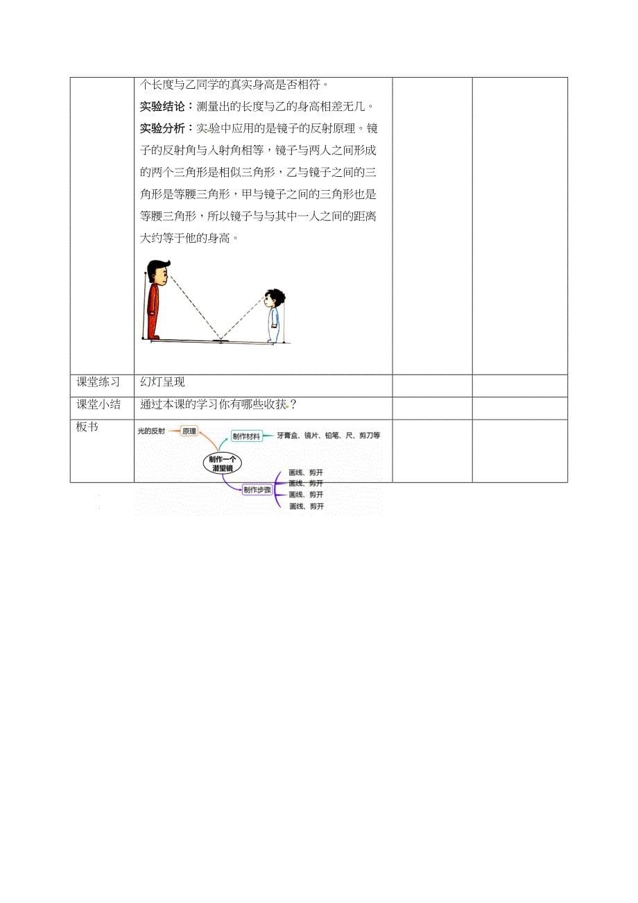 1.7制作一个潜望镜 教案教科版五年级科学上册_第5页