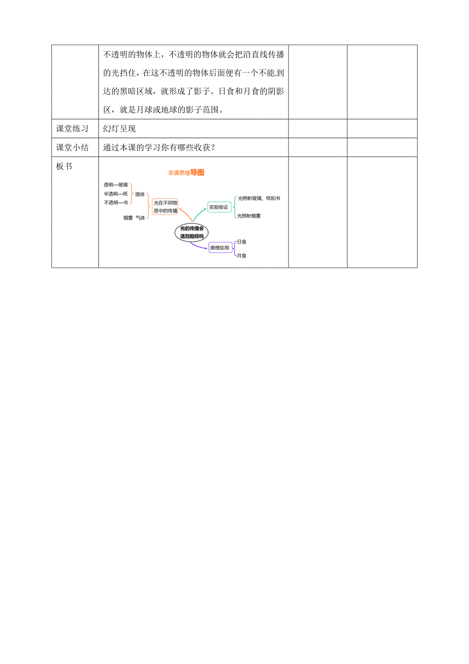 1.3光的传播会遇到阻碍吗 教案教科版五年级科学上册_第4页