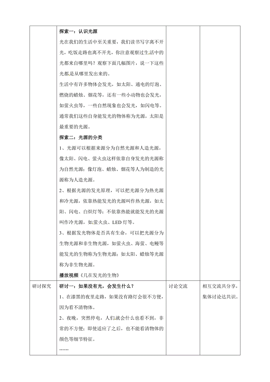 1.1有关光的思考 教案教科版五年级科学上册_第3页