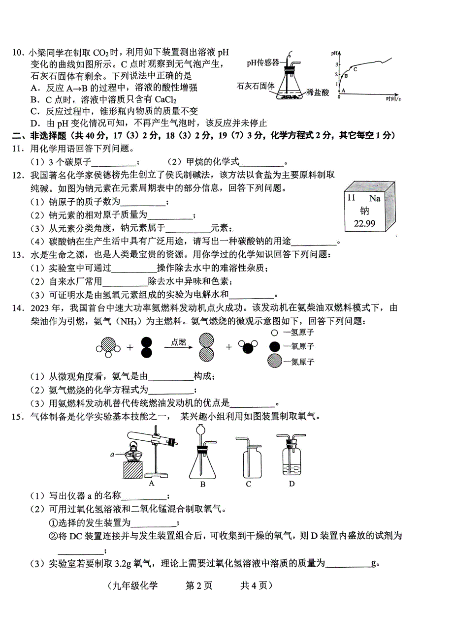 2024年吉林省长春市朝阳区二模化学试题_第2页