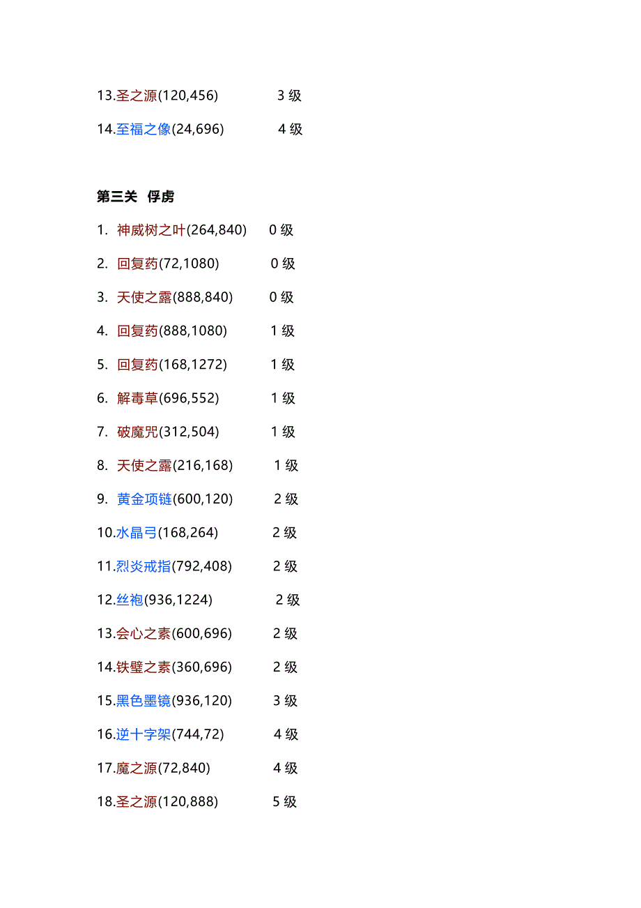 幻世录Ⅱ物品坐标_第2页