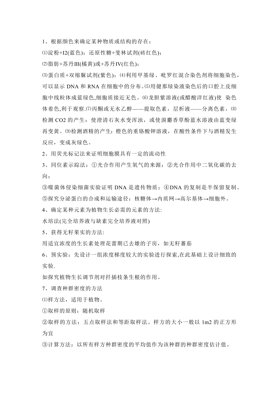 高中生物实验常见方法归纳_第1页