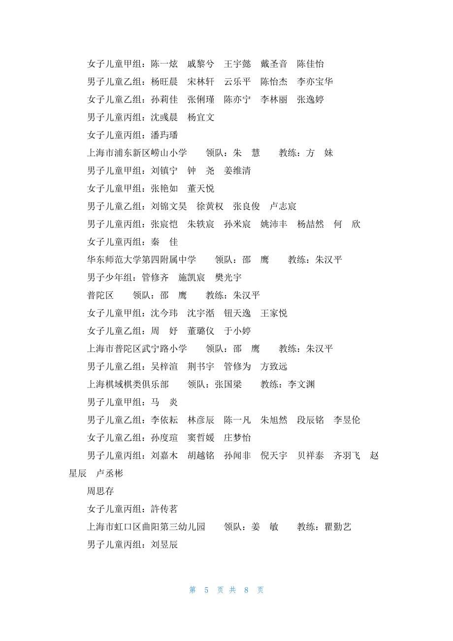 2023上海幼儿象棋赛_第5页