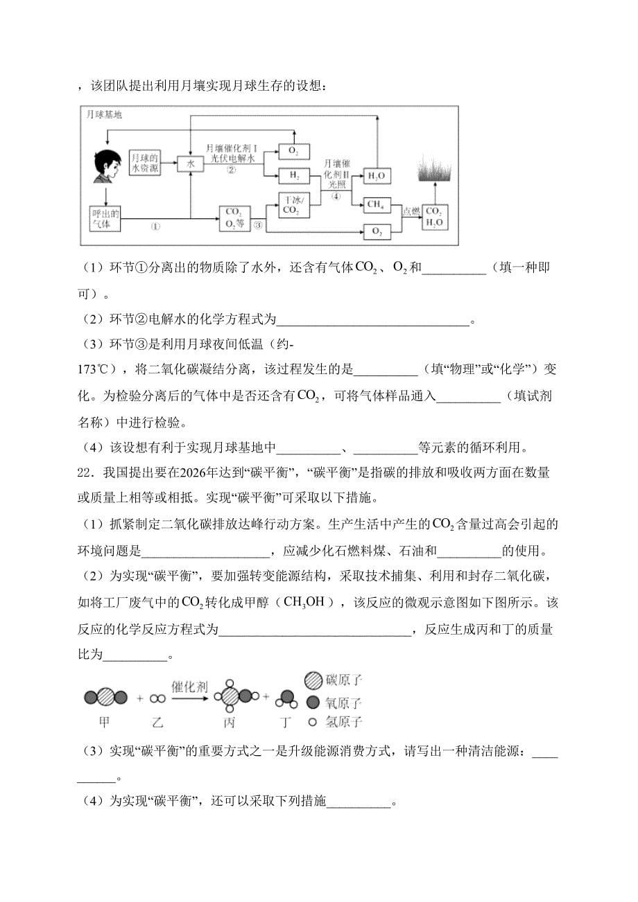 云南省昭通市昭阳区2024届九年级下学期中考二模化学试卷(含答案)_第5页