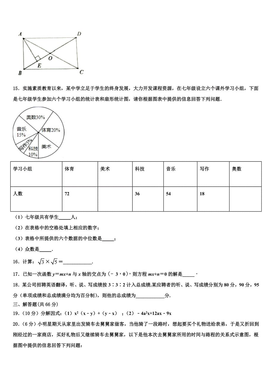 2024年安徽省十学校数学八年级下册期末质量跟踪监视试题含解析_第3页