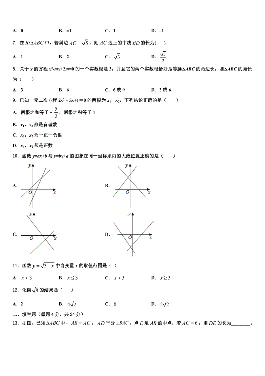 2024届海南省民族中学八年级数学第二学期期末复习检测模拟试题含解析_第2页