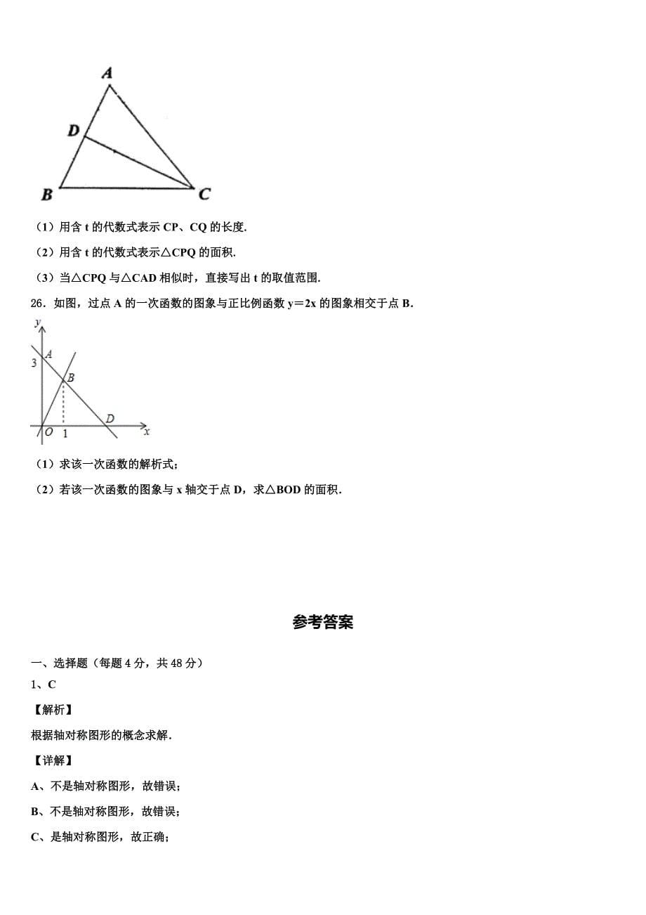 2024年河北省衡水市故城聚龙中学八年级下册数学期末经典模拟试题含解析_第5页