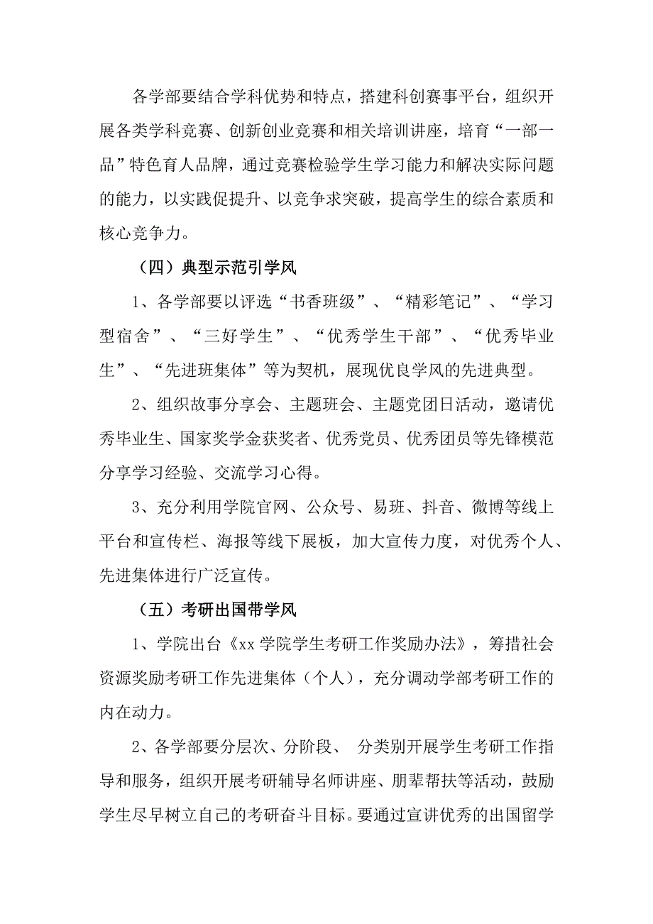 2篇2024年学风建设月工作实施方案_第3页