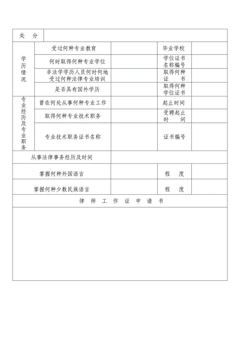 贵州省公司律师工作证登记表_第3页