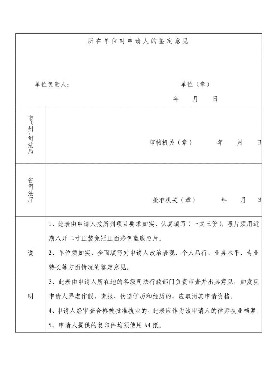 贵州省公司律师工作证登记表_第5页