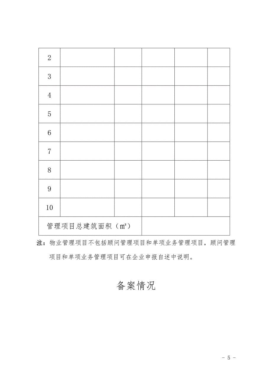 本地物业服务企业资质备案表_第5页