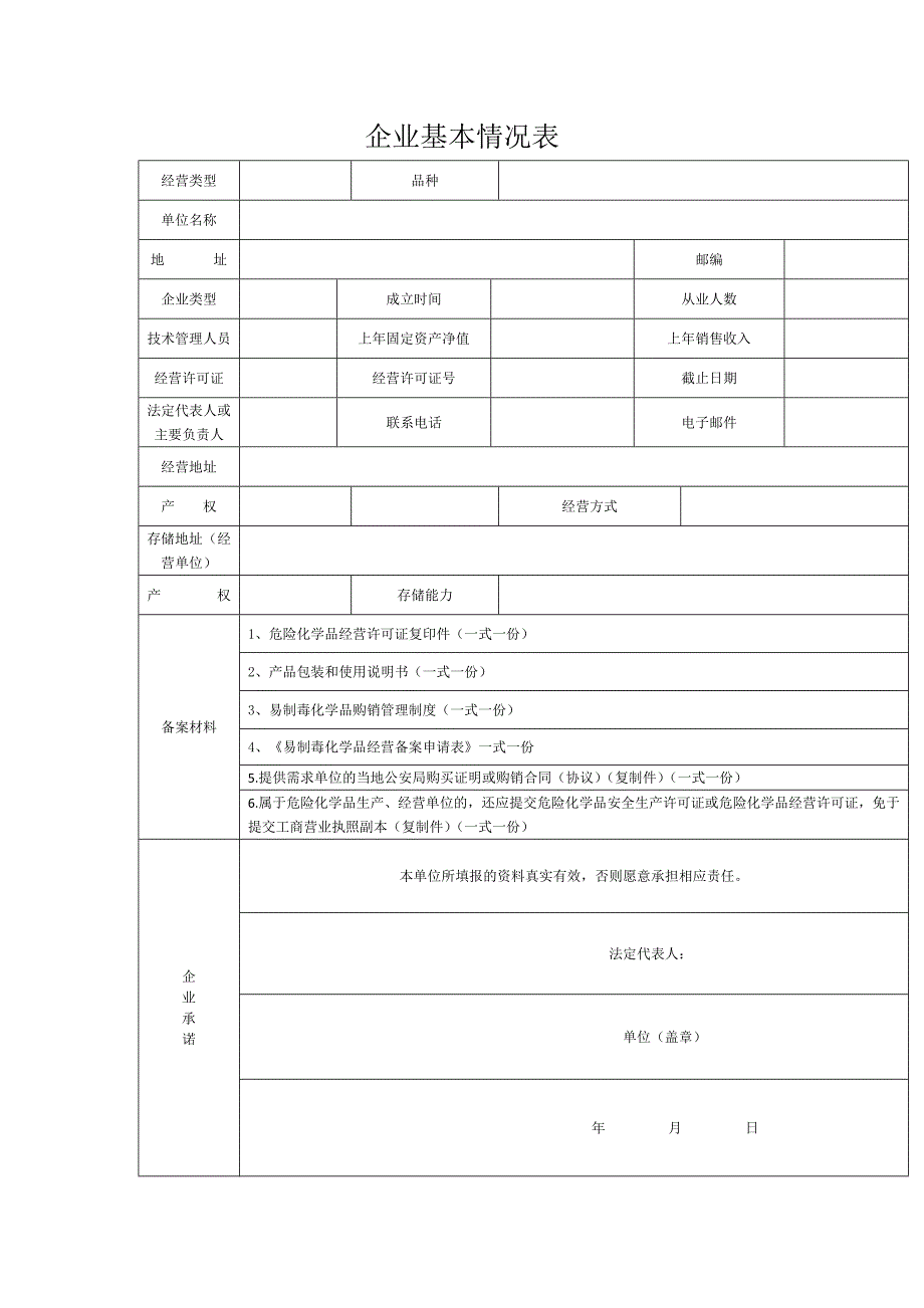 非药品类易制毒化学品经营备案申请表_第2页