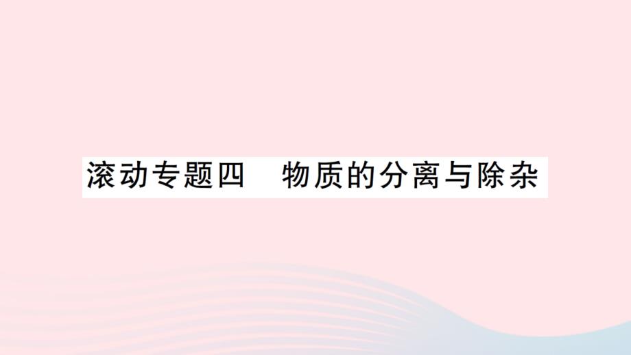 2023九年级化学下册第十一单元盐化肥滚动专题四物质的分离与除杂作业课件新版新人教版_第1页