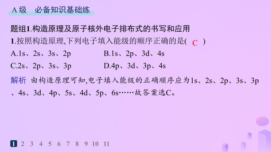 2024_2025学年新教材高中化学第1章原子结构与元素性质第2节原子结构与元素周期表第1课时基态原子的核外电子排布分层作业课件鲁科版选择性必修2_第2页