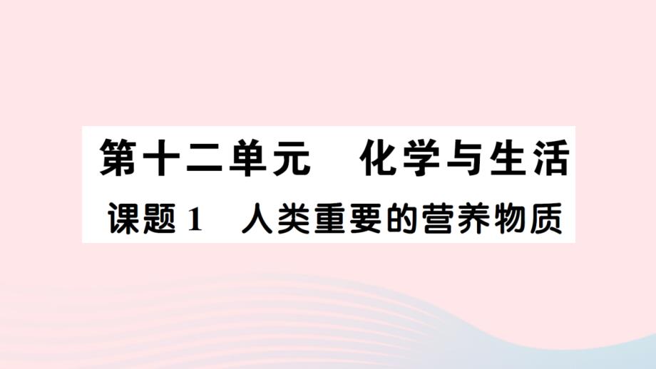 2023九年级化学下册第十二单元化学与生活默记本作业课件新版新人教版_第1页