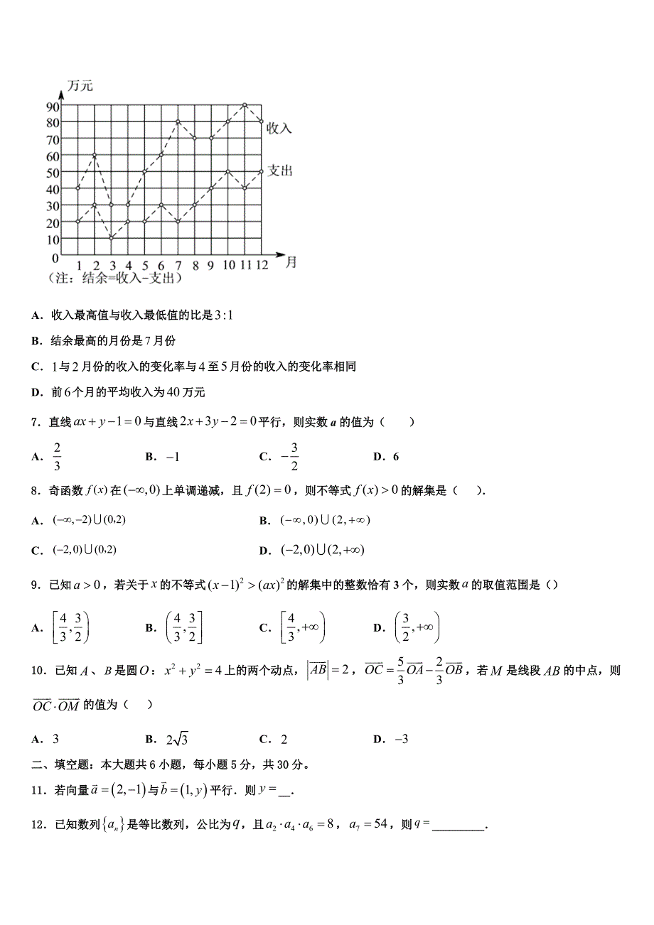 2024届宜春市重点中学高一数学第二学期期末检测试题含解析_第2页