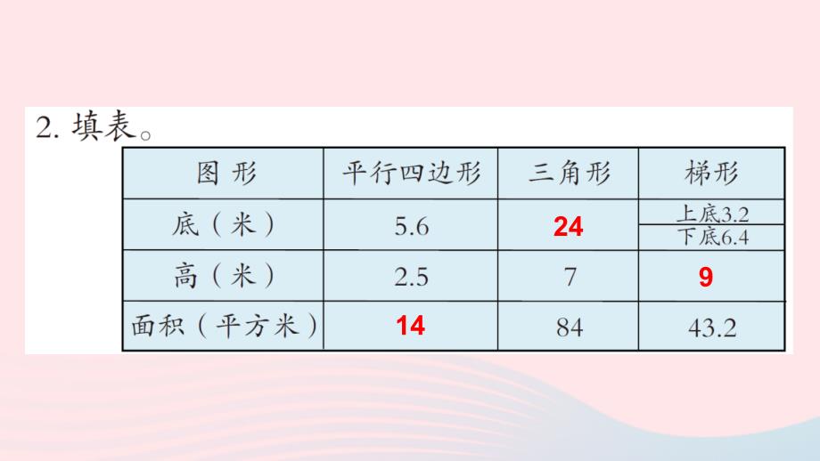 2023五年级数学上册五生活中的多边形__多边形的面积教材第82~84页“综合练习”上课课件青岛版六三制_第3页