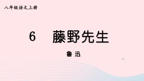 2023八年级语文上册第二单元6藤野先生第二课时课件新人教版