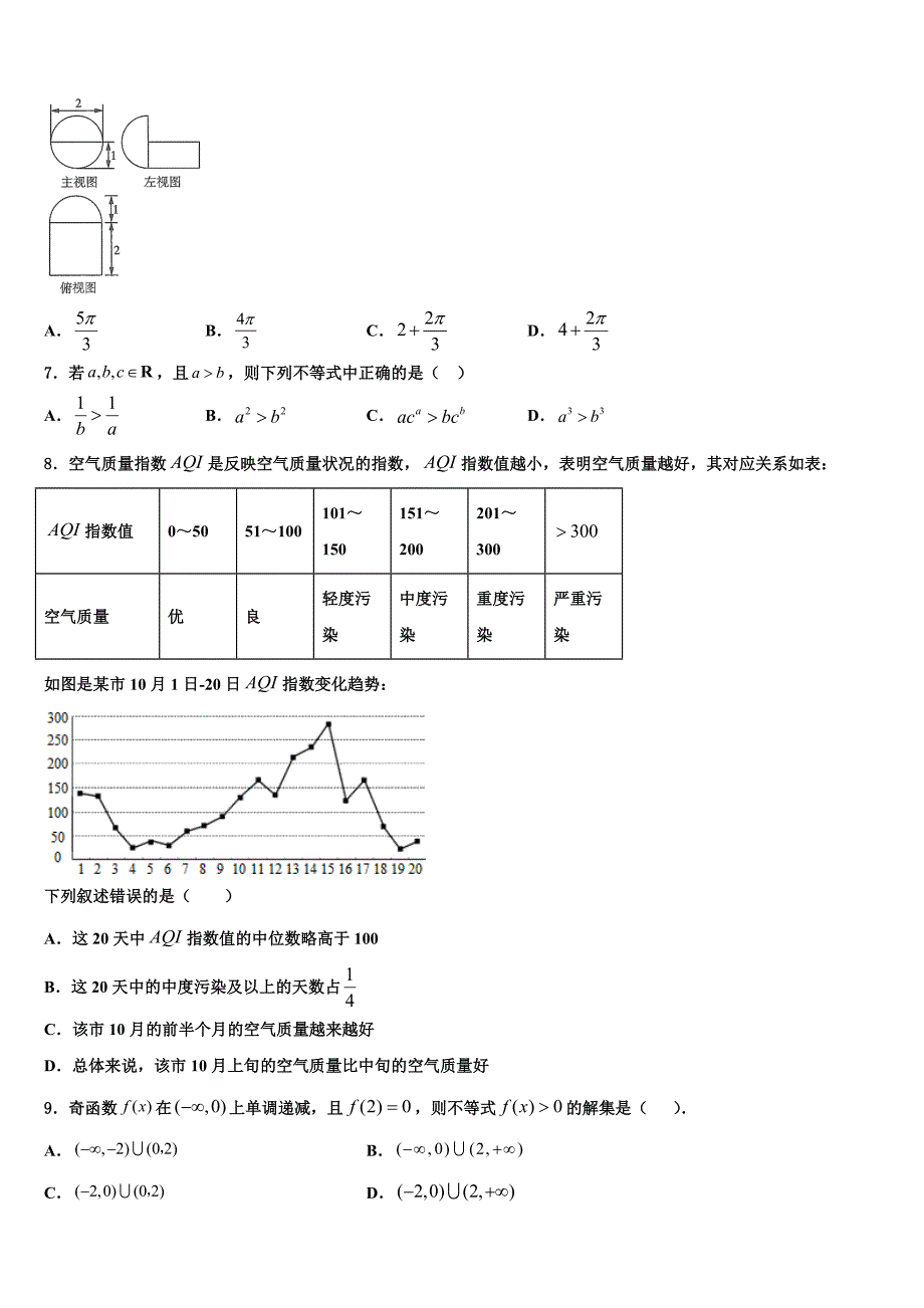 四川省眉山车城中学2024届高一下数学期末监测试题含解析_第2页