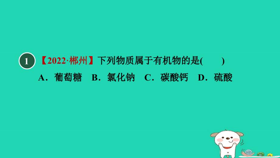 2024九年级化学下册第8章食品中的有机化合物第1节什么是有机化合物习题课件沪教版_第2页