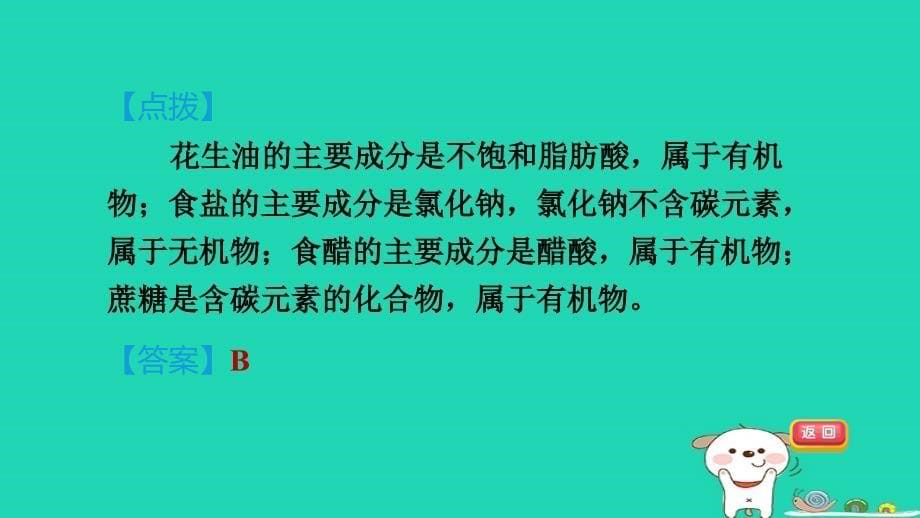 2024九年级化学下册第8章食品中的有机化合物第1节什么是有机化合物习题课件沪教版_第5页