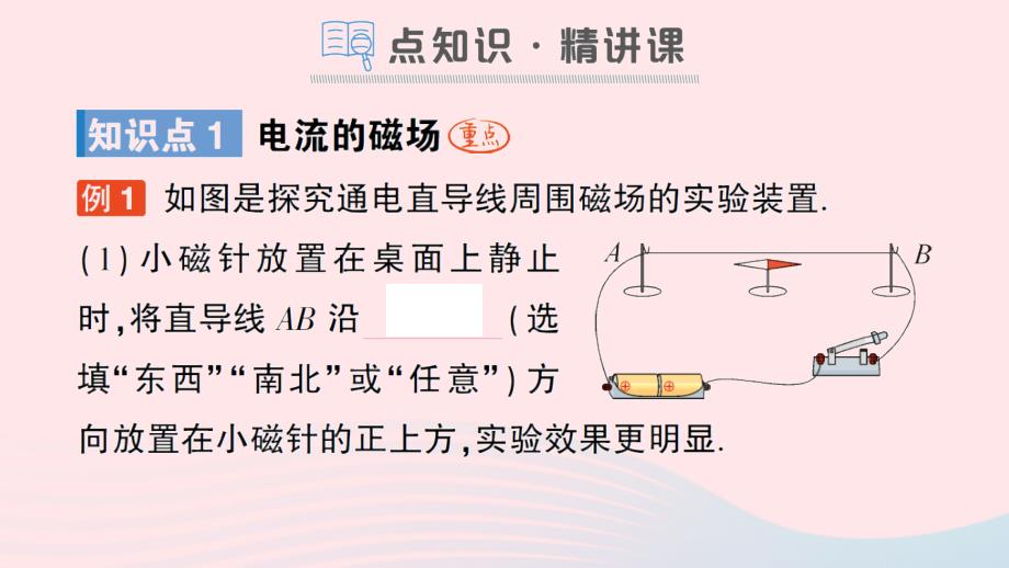 2023九年级物理全册第十四章磁现象第三节电流的磁场作业课件新版北师大版_第2页