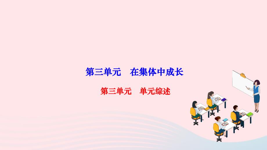 2024七年级道德与法治下册第三单元在集体中成长单元综述作业课件新人教版_第1页